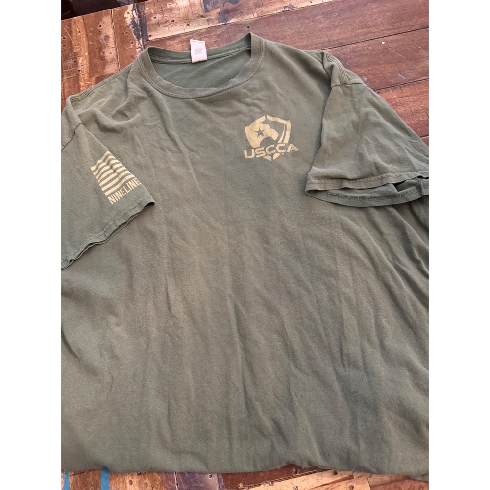 Nine Line USCCA Responsibly Armed American T-Shirt Mens 2XL Olive Green Gildan